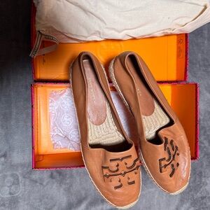 Tory Burch Tan Leather Flats